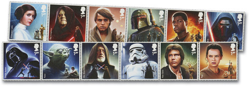 M11604  - 2015 Star Wars Characters, Mint, Set of 12 Stamps, Great Britain