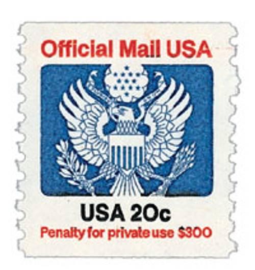 O135  - 1983 20c Red, Blue and Black, Official Mail, coil