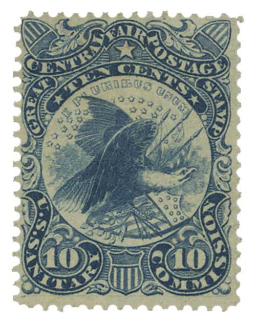 WV11  - 1864 10c Sanitary Fair stamp, blue