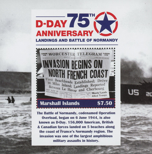 M12482  - 2019 D-Day 75th Anniversary souvenir sheet of 1