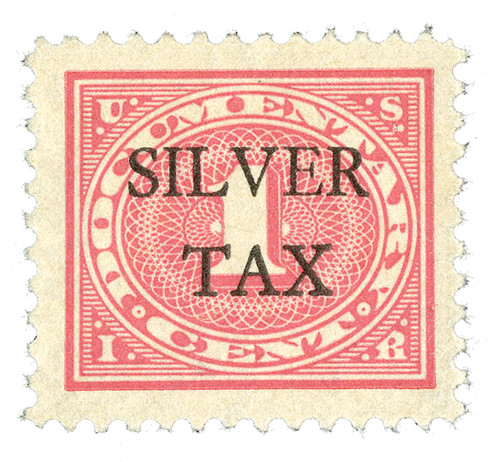 RG1  - 1934 1c Silver Tax, carmine rose, perf 11