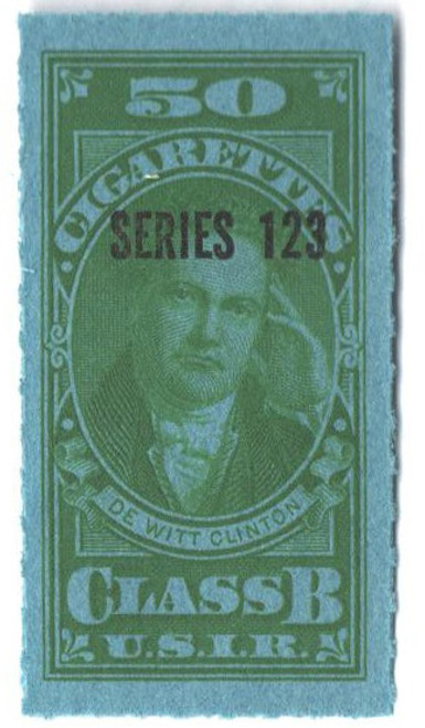 TB225a  - 1953, 50 Cigarette Tax Revenue Stamps - Class B, Series 123