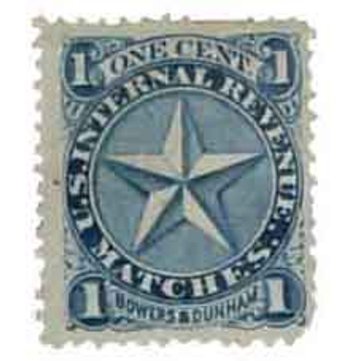 RO40d  - 1878-83 1c Proprietary Match Stamp - Bowers & Dunham, blue, watermark 191R