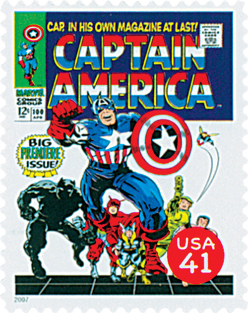 4159o  - 2007 41c Marvel Comics Super Heroes: Captain America Comic Cover