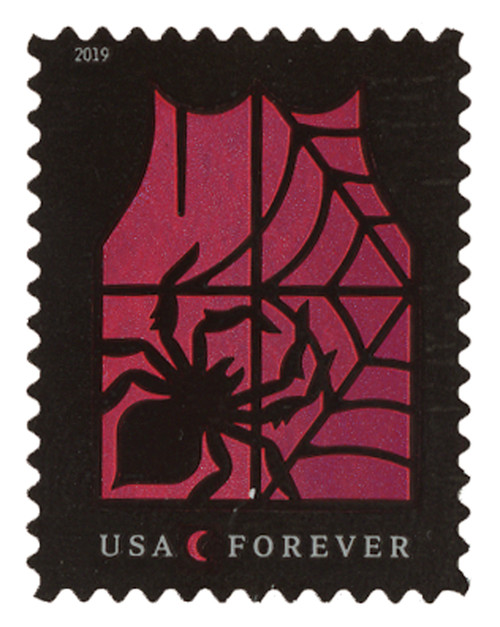 5422  - 2019 First-Class Forever Stamp - Spooky Silhouettes: Spider and Web
