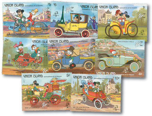 MDS497A  - Union Island 1989 Vehicles, 8 Stamps