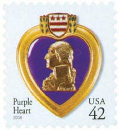 4264  - 2008 42c Purple Heart, self-adhesive gum