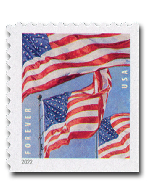 5658  - 2022 First-Class Forever Stamp - Flags (Banknote Corporation of America, Booklet)