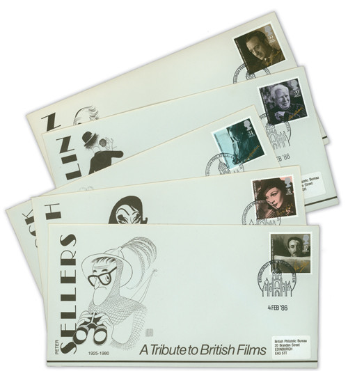 M4251  - 1986 British Film Stars FDC set of 5