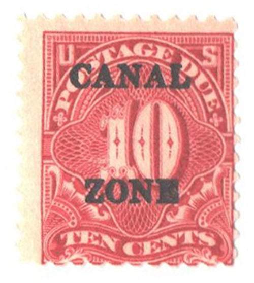 CZJ20  - 1925 10c Canal Zone Postage Due - overprint, type B, carmine rose