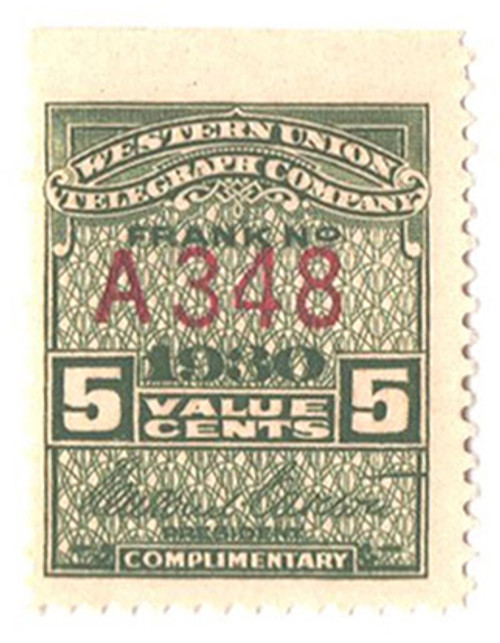 16T77  - 1930 5c olive green