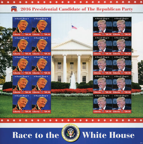 M11737  - 2016 $20.16 Donald Trump sheet of 20