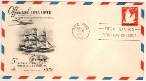 UC25  - 1956 6c Air Post Envelope, red
