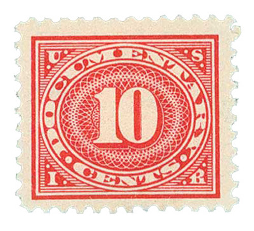 R234  - 1917 10c US Internal Revenue Stamp - offset, watermark, perf 11, carmine rose