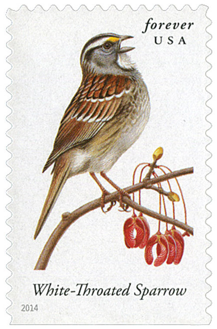 4891  - 2014 First-Class Forever Stamp - Songbirds: White-Throated Sparrow