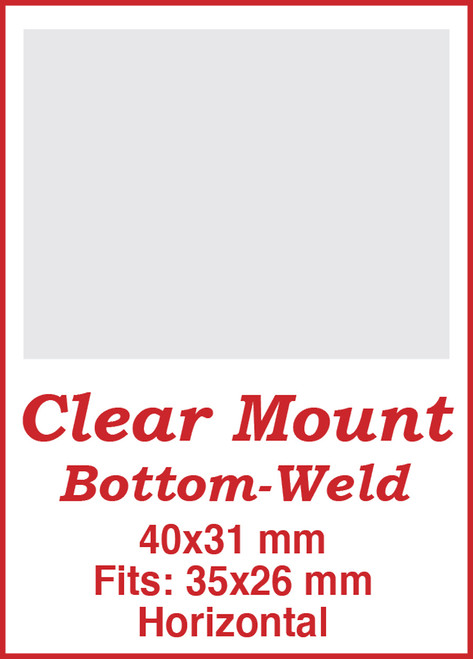 MM739  - 40x31mm 50 Horizontal Clear Bottom-Weld Mounts