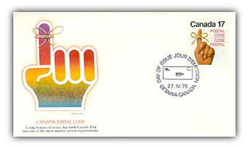 6A816  - 1979 17c Canada Postal Code-Man's Hand