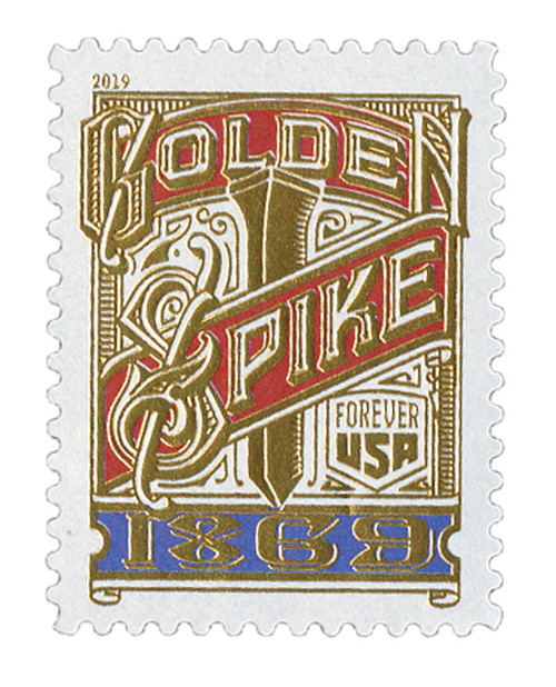 5379  - 2019 First-Class Forever Stamp - Transcontinental Railroad: Golden Spike