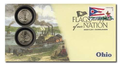 CNC61  - 2011 44c Flags of Nation, OH Coin FDC