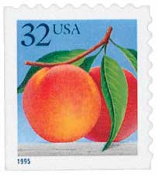 2493  - 1995 32c Peaches, self-adhesive booklet single