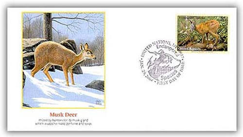 7281552  - 2004 37c NY Musk Deer FDC