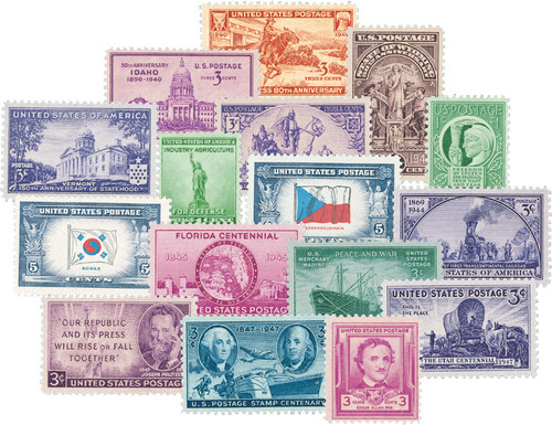 YS1940-49C  - 1940-49 Complete Commemorative Decade Set - 129 stamps