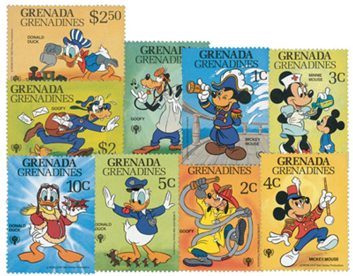 MDS328  - 1979 Disney Celebrates The International Year of The Child, Mint, Set of 9 Stamps, Grenada