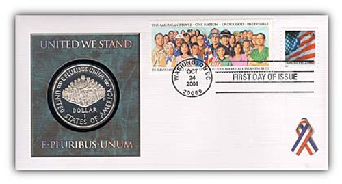 59677  - 2001 United We Stand Coin FDC with Sleeve