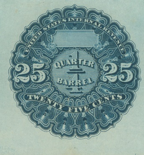 REA9  - 1867 25c Beer Tax Stamp, blue, engraved