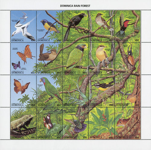 M11688  - 1988 Dominica Rain Forest Sheet of 20