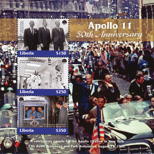M12440  - 2018 $150 Apollo 11 50th Anniversary sheet of 3