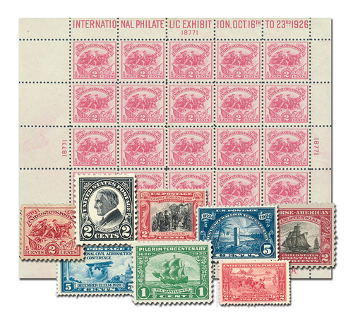 YS1920-29C  - 1920-29 Complete Commemorative Decade Set - 32 stamps plus White Plains Souvenir Sheet