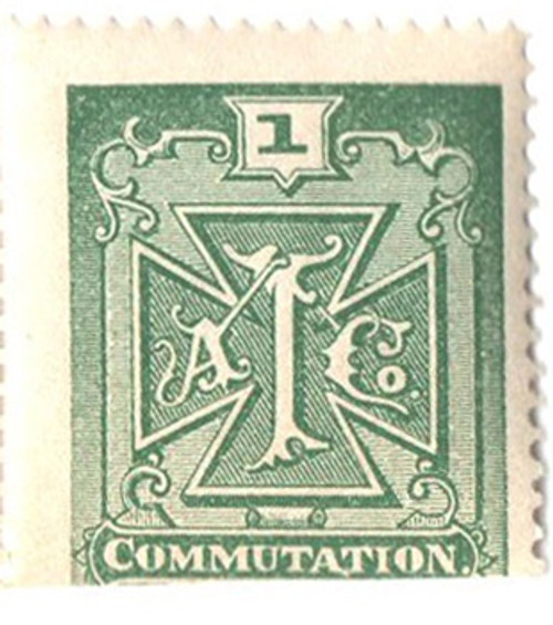 2T1  - 1888 1c grn,perf 13,"Atlantic tel"