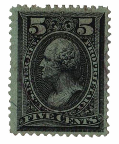 RB16a  - 1875-81 5c Proprietary Stamp - silk paper, black