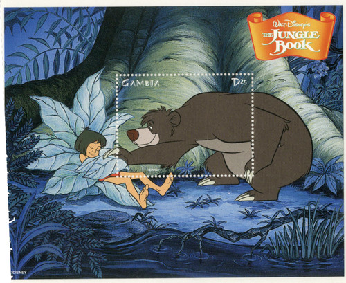 MDS293C  - 1998 Disney's The Jungle Book, Mint Souvenir Sheet, Gambia