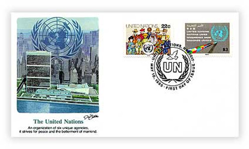 8A446P  - 1985 .22/3.00 UN Definitives Combo FDC