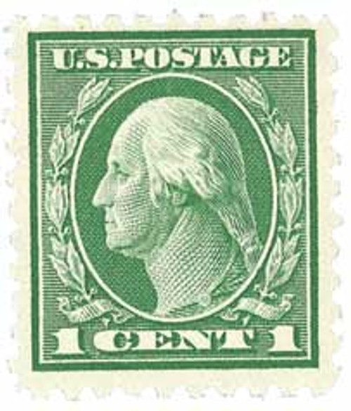 424  - 1914 1c Washington Single Line Watermark, green