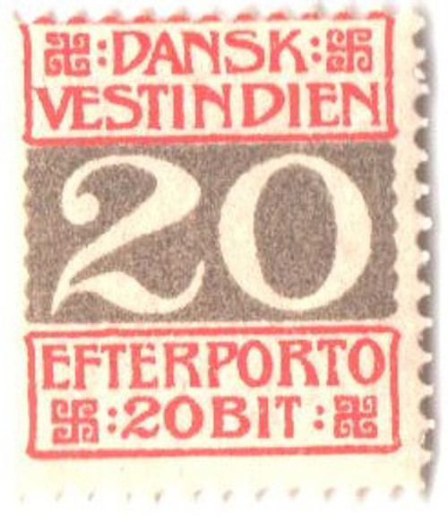 DWIJ6  - 1905-13 20b Danish West Indies Postage Due