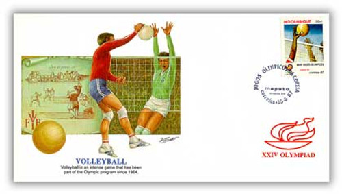 40754  - 1988 50mt Mozambique Olympic "Volleyball" FDC