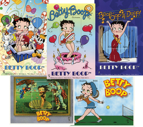 M11082 - Betty Boop Set of 5 s/s Guyana