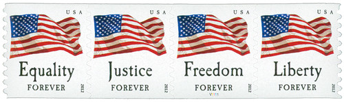 4629-32  - 2012 First-Class Forever Stamp - U.S. Flags: Equality, Justice, Freedom and Liberty (Avery Dennison, coil)