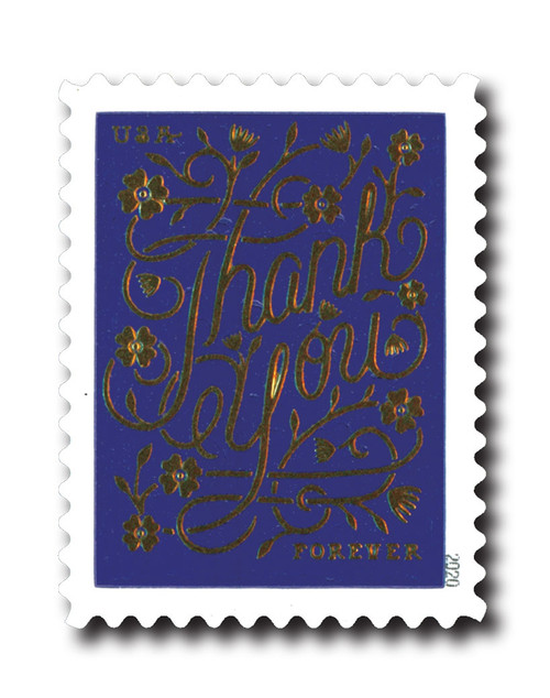 5522  - 2020 First-Class Forever Stamps - Thank You: Violet Background