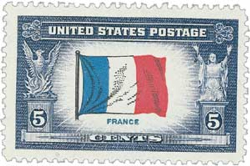 915  - 1943 Overrun Countries: 5c Flag of France
