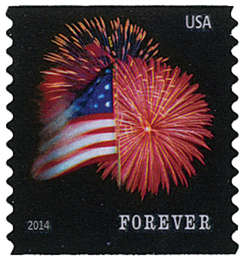 4868  - 2014 First-Class Forever Stamp - The Star Spangled Banner (Sennett Security Products, coil)