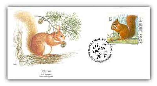 117267A  - 1992 Belgium 15fr Squirrel FDC