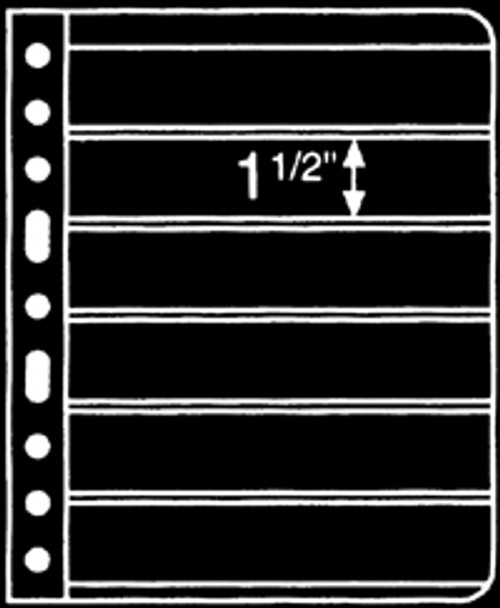 HK10  - Prinz 6-Strip Black 1-Sided Stock Page, Package of 1