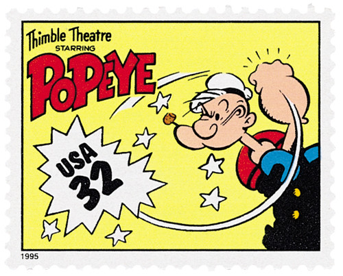 3000k  - 1995 32c Comic Strip Classics: Popeye