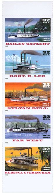 3095b  - 1996 32c Riverboats, special die cutting