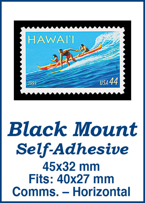 MM5614  - 45x32mm 50 Horizontal Black Self-Adhesive Mounts