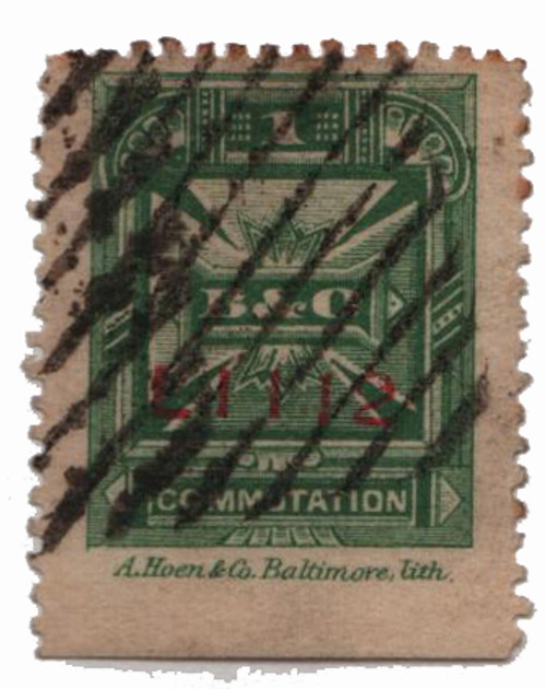 3T14  - 1886 1c green, perf 12, A Hoen & Co.